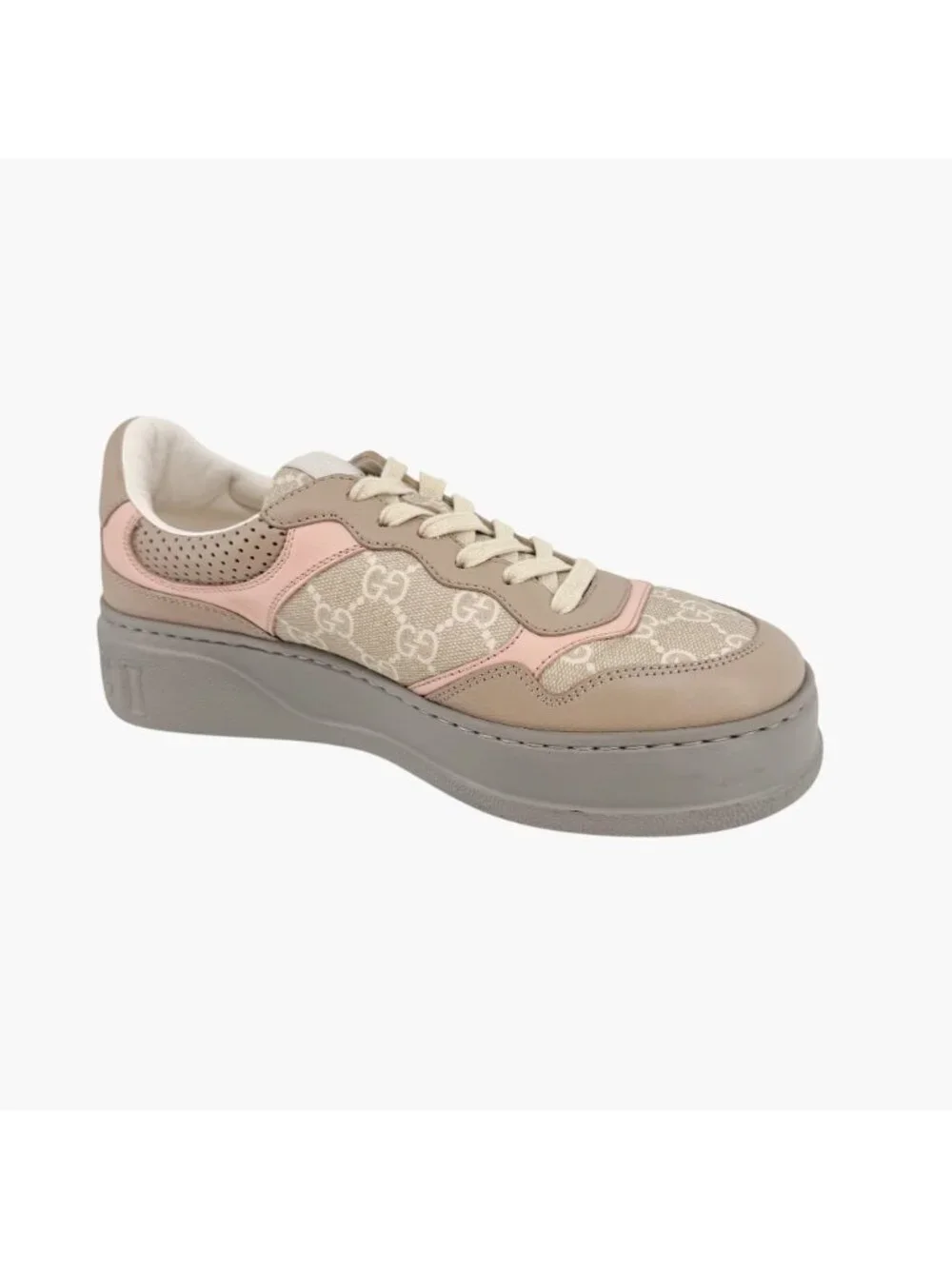 Gucci Beige GG Monogram Canvas Dali Platform Sneakers Size 39 US 9 Women